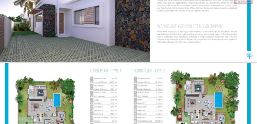 Luxueuses villas F4 avec piscine individuelle, Grand Baie